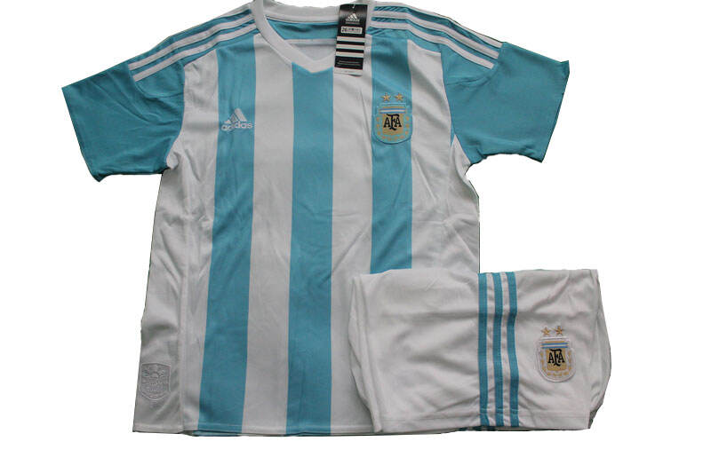 Kids Argentina 2015-16 Home Soccer KitShirtShorts - Official Replica