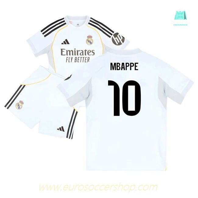 2025-2026 Real Madrid Home Youth Kit (Mbappe 10)