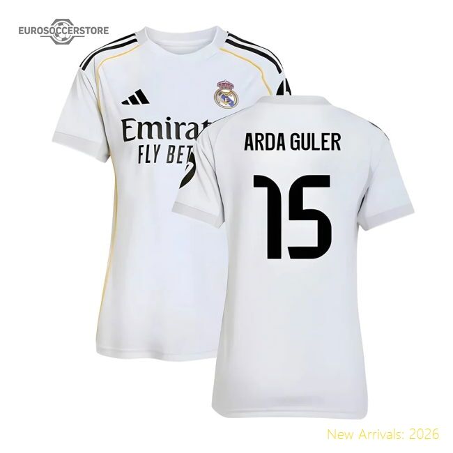 Luxury 2025-2026 Real Madrid Home Jersey (womens) (arda Guler 15)