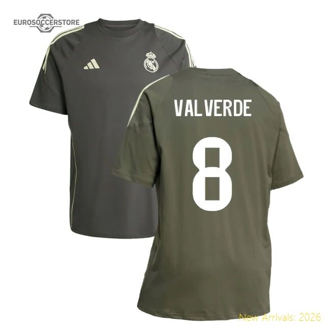 Elite 2025-2026 Real Madrid Training Tee (utility Grey) (valverde 8)