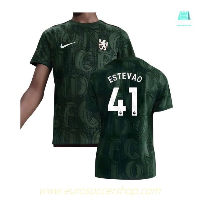 2025-2026 Chelsea Pre Match Shirt (Green) - Kids (Estevao 41)