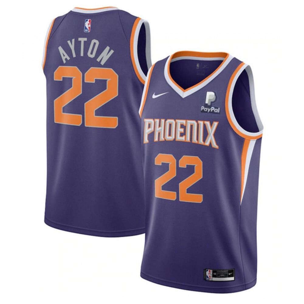 Performance Game-Ready Men's Suns #22 Deandre Purple Basketball Jersey