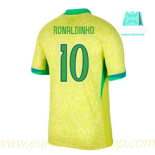 2024/25 Campaign Brazilian National Team Replica Home Jersey (Ronaldinho 10)