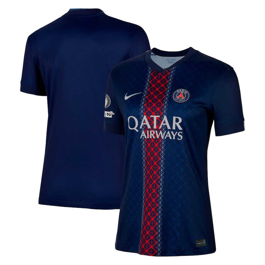 Women's PSG Home Match Shirt 2025-26 with Champions League and UEFA Fo