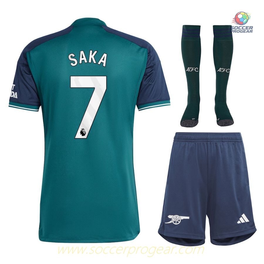 Arsenal 2023 2024 Saka Third Child Kit Shirt