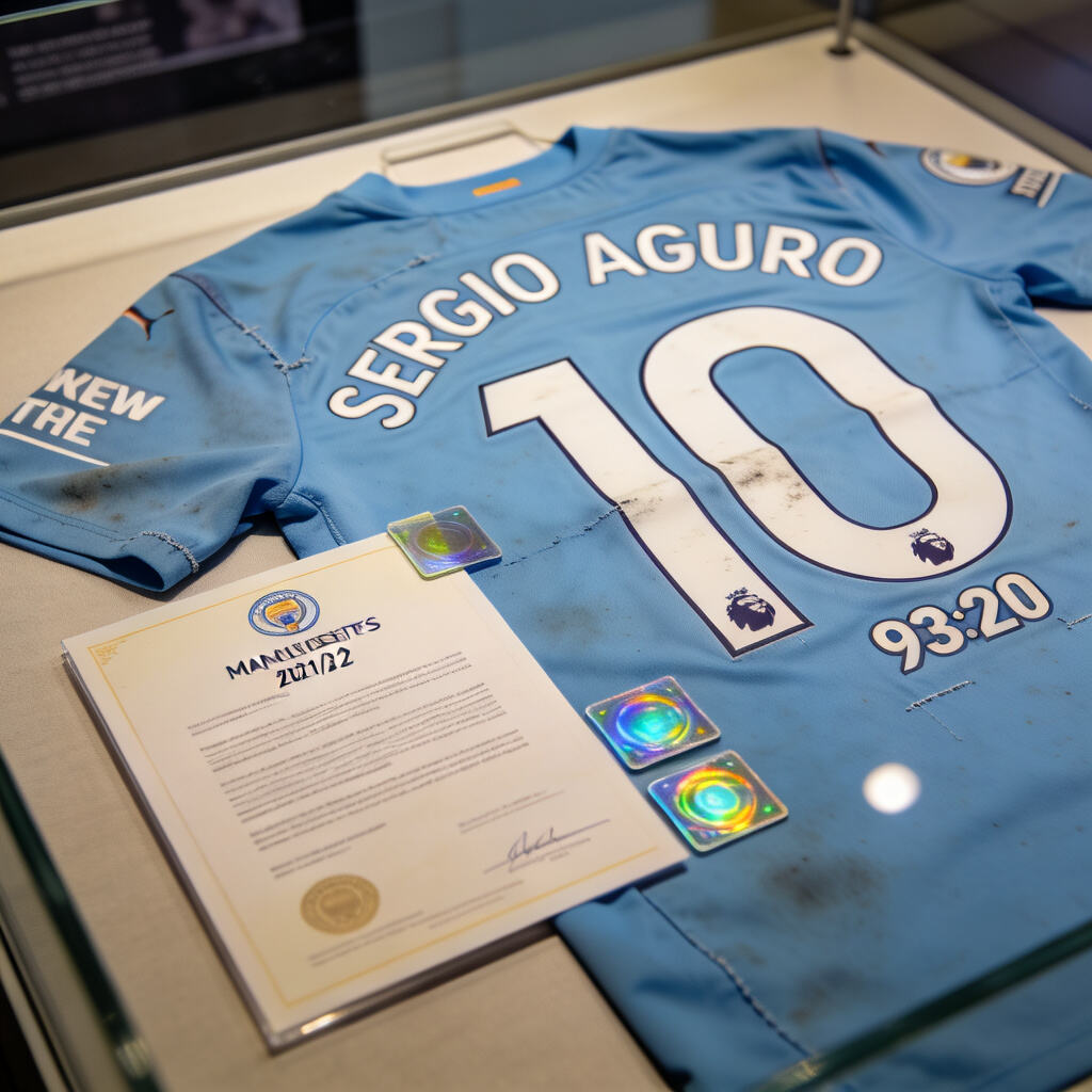 Manchester City 2021/22 Season Aguero's Match Worn Jersey: 93:20 The Final Chapter of a Legend