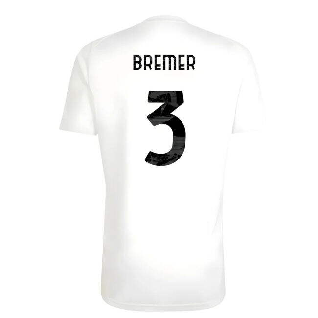 Juve Juventus Training Shirt White Bremer #3 Elite Performance Avi...