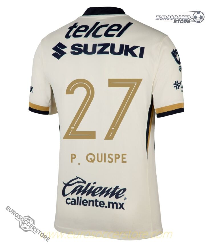 Pumas UNAM 25-26 Season Home Jersey Featuring P. QUISPE #27
