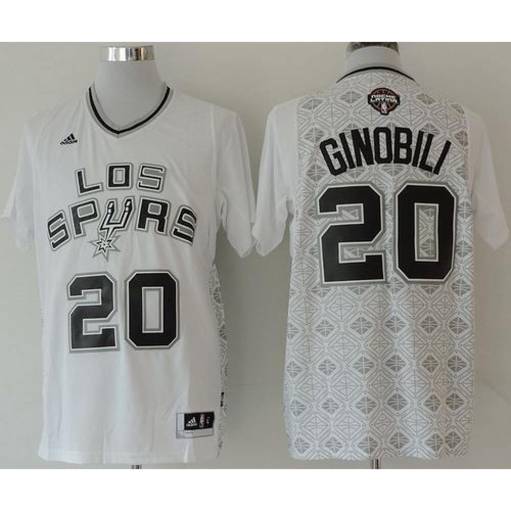 Spurs #20 Manu Ginobili White New Latin Nights Stitched NBA Jersey