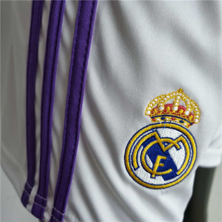 KidsYouth Real Madrid 2223 Home White Soccer Football KitShirtShort -