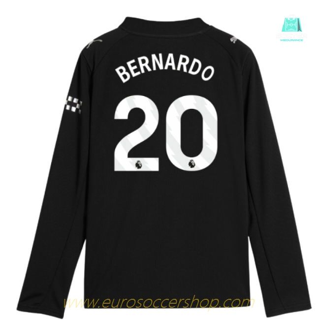 2025-2026 Man City Long Sleeve Away Shirt (Kids) (Bernardo 20)