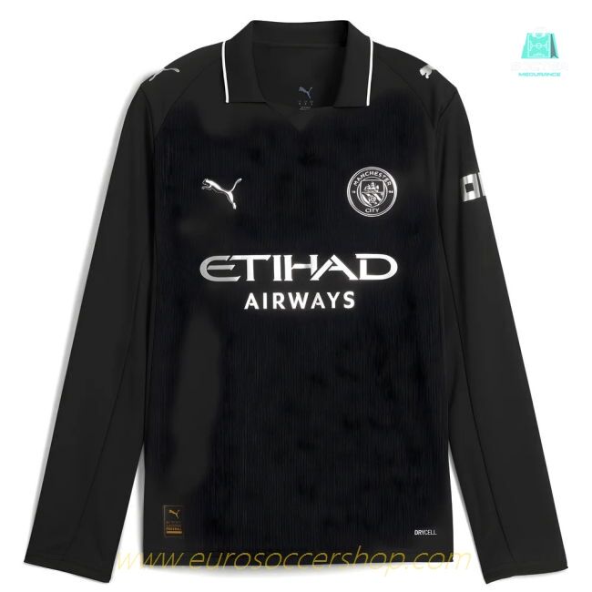 2025-2026 Man City Long Sleeve Away Shirt (Kids)