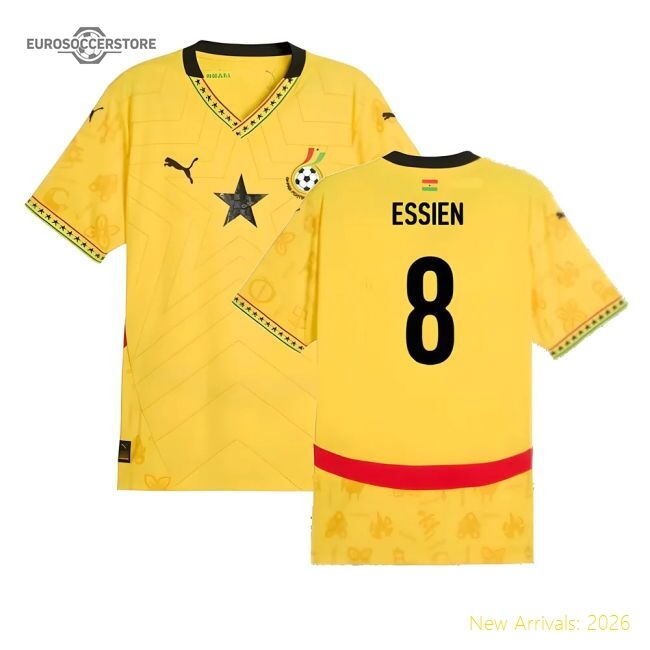Durable Ghana Essien 20242025 Away Shirt () Lightweight