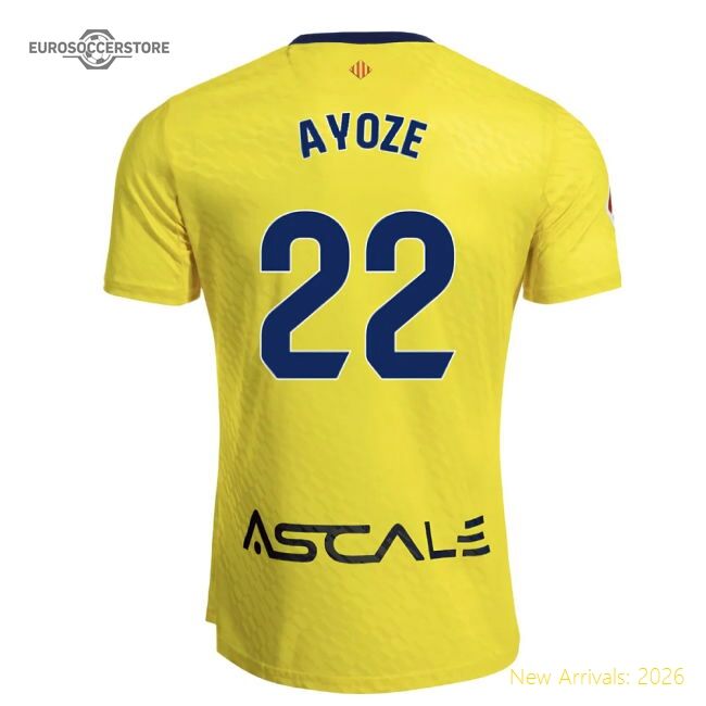 2025-2026 Villarreal Home Pro-level Jersey Ayoze Performance Fabric