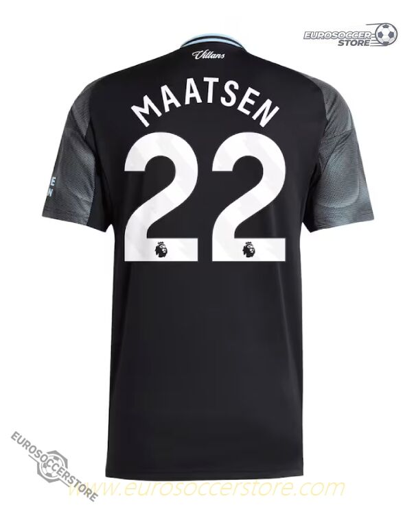 Aston Villa 25-26 Season Away Jersey with MAATSEN 22 Printing