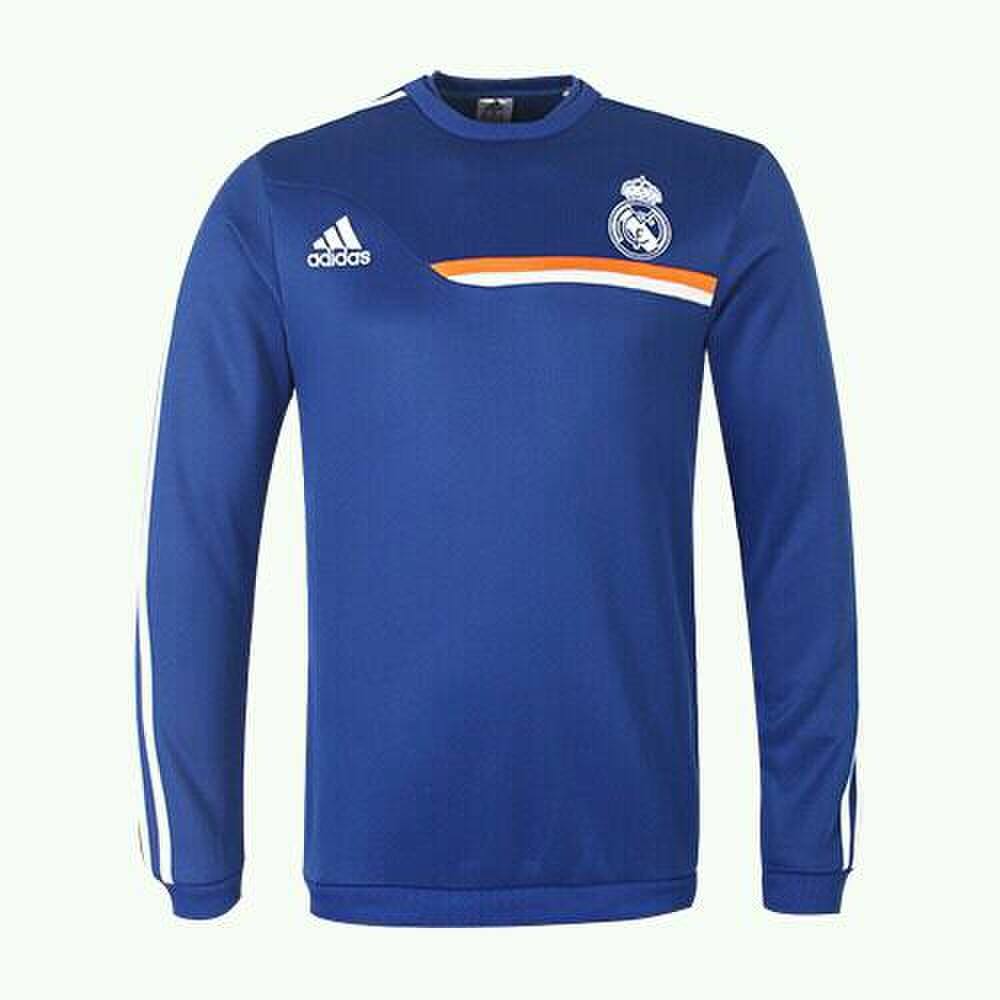 13-14 Real Madrid Blue Long Sleeve Crew Sweatshirt - Official Replica