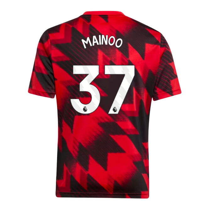 2025-2026 Man Utd Pre-Match Shirt (Red) - Kids (Mainoo 37) - high q...