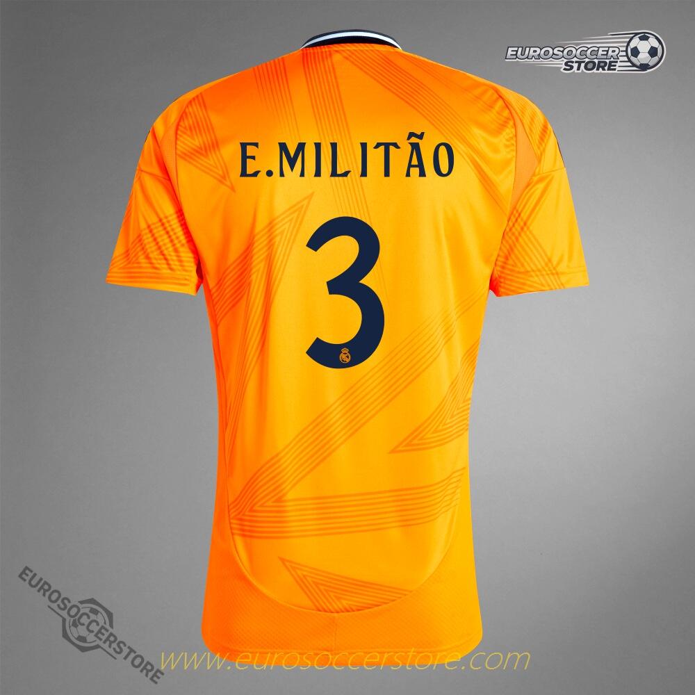Real Madrid 24-25 Season Away Jersey, Featuring E.MILITÃO with Number 3