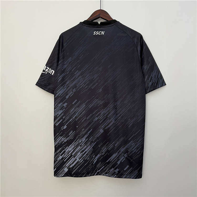 Breathable Napoli 2324 Soccer Shirt Third Black Football Shirt