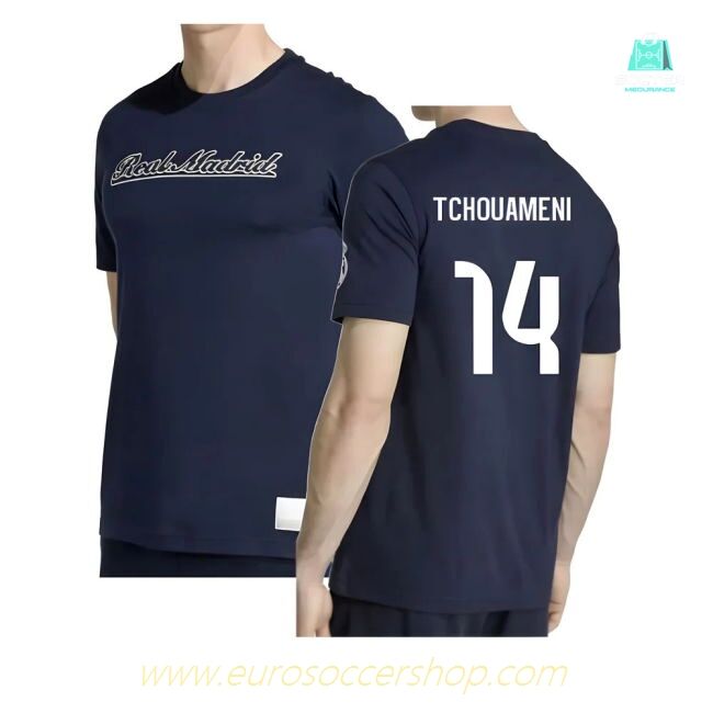 2025-2026 Real Madrid US Tee (Navy) (Tchouameni 14)