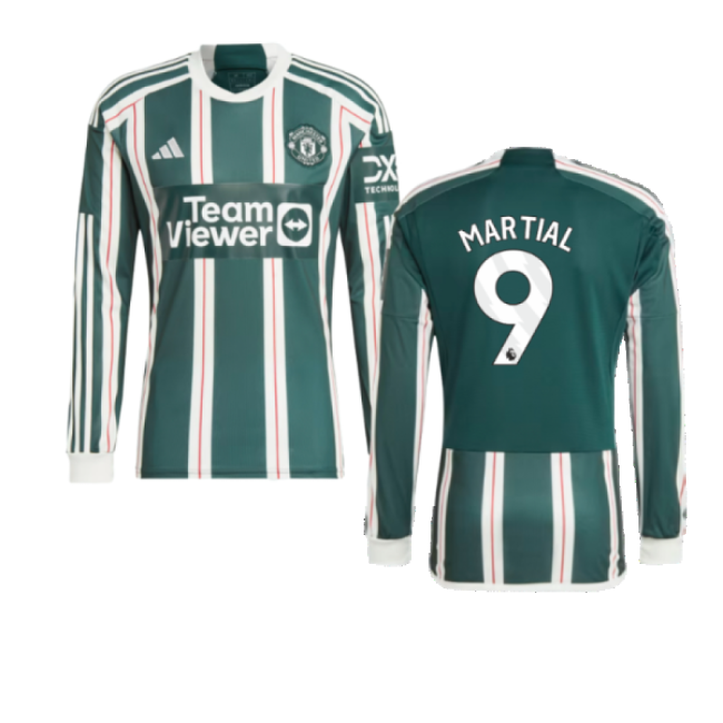 Discounted Man Utd Martial 9 2023-2024 Man Utd Long Sleeve Away Shi...