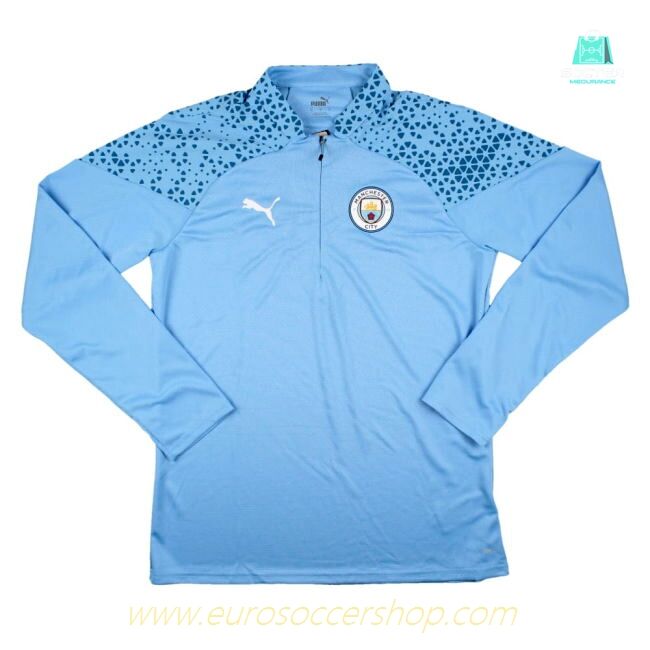 2023-2024 Man City Training Half Zip Top Pro (Light Blue)