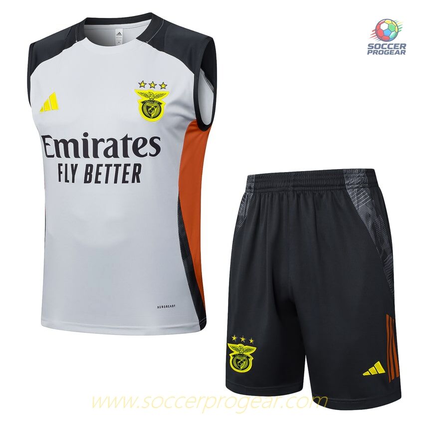 Benfica 2024-2025 Season White Black Short Tank Top