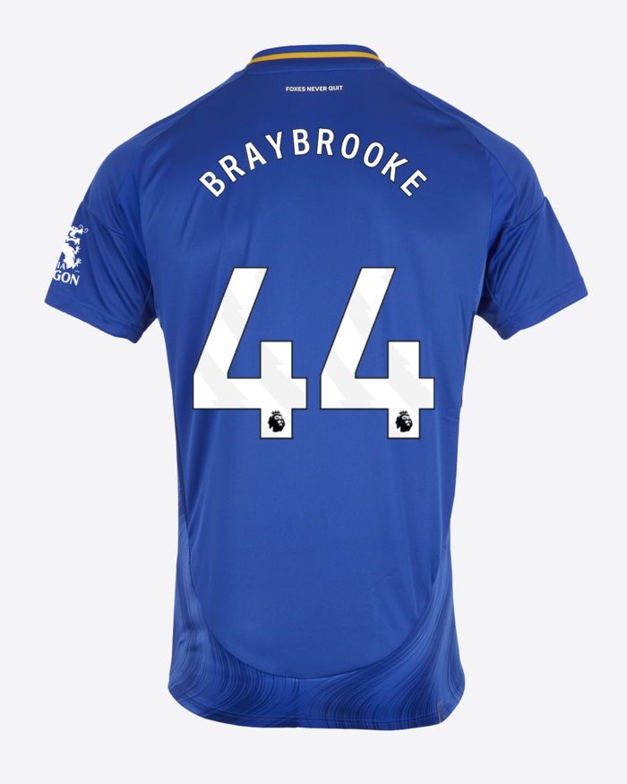 Leicester City Home BRAYBROOKE 44 Football Jersey for the 24-25 Season