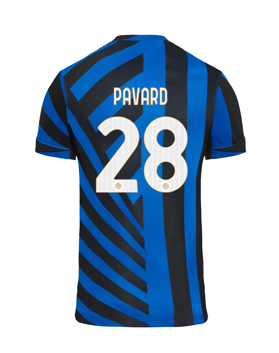 Inter Milan's 24-25 Home Jersey featuring PAVARD with the number 28