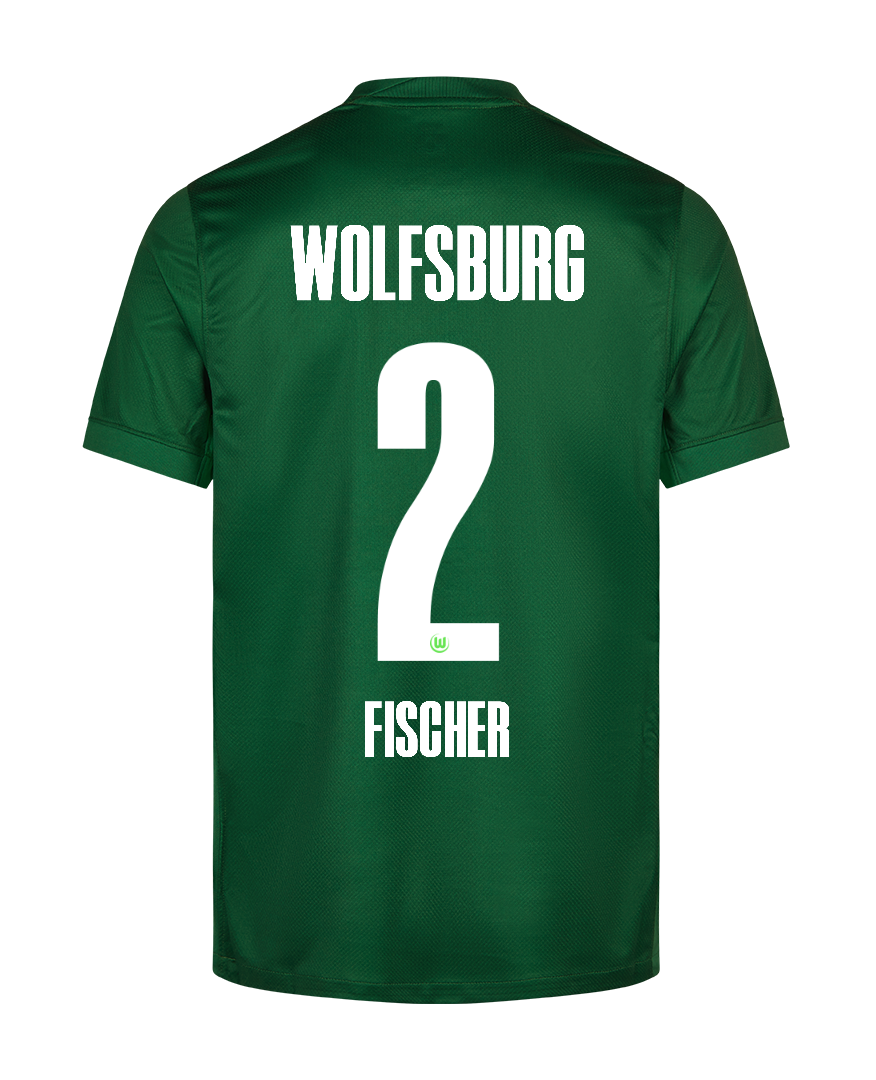 Wolfsburg Home FISCHER 2 Football Jersey for the 25-26 Season
