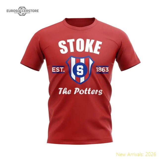 Exceptional Stoke Established Football T-shirt (red) - Authentic Design