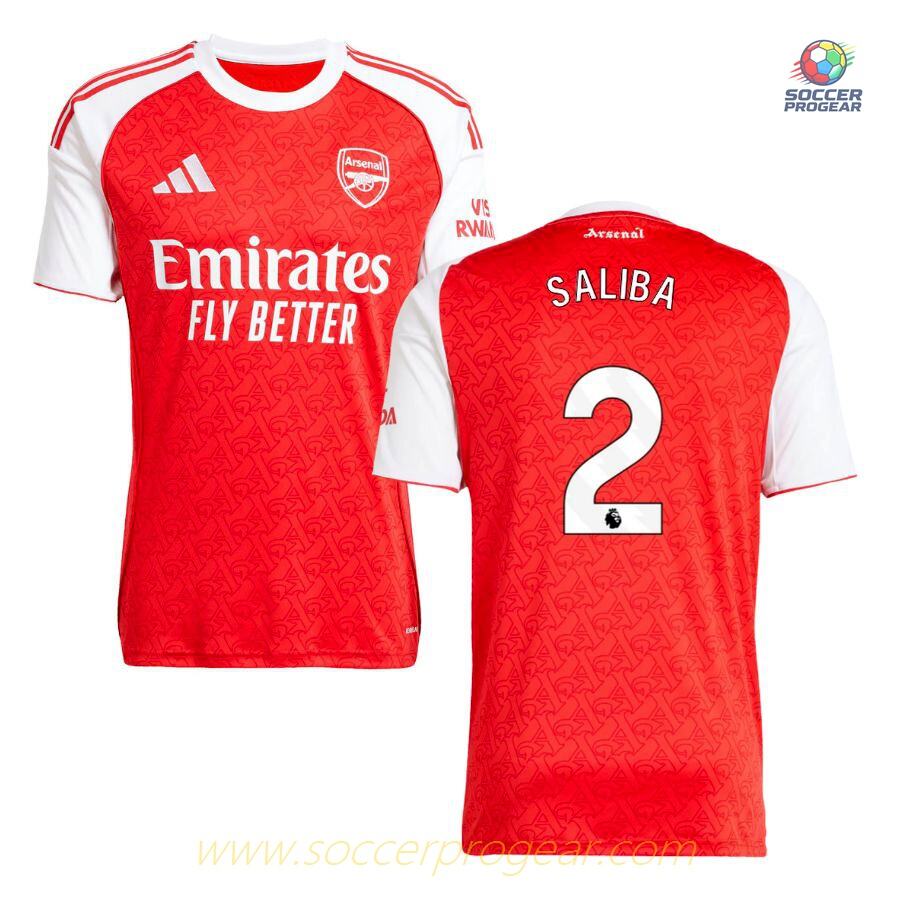Arsenal Home Team Jersey 2025-26 Edition Saliba