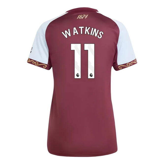 Aston Villa 2025-20 Home Football Shirt - Watkins 11 L M Women S