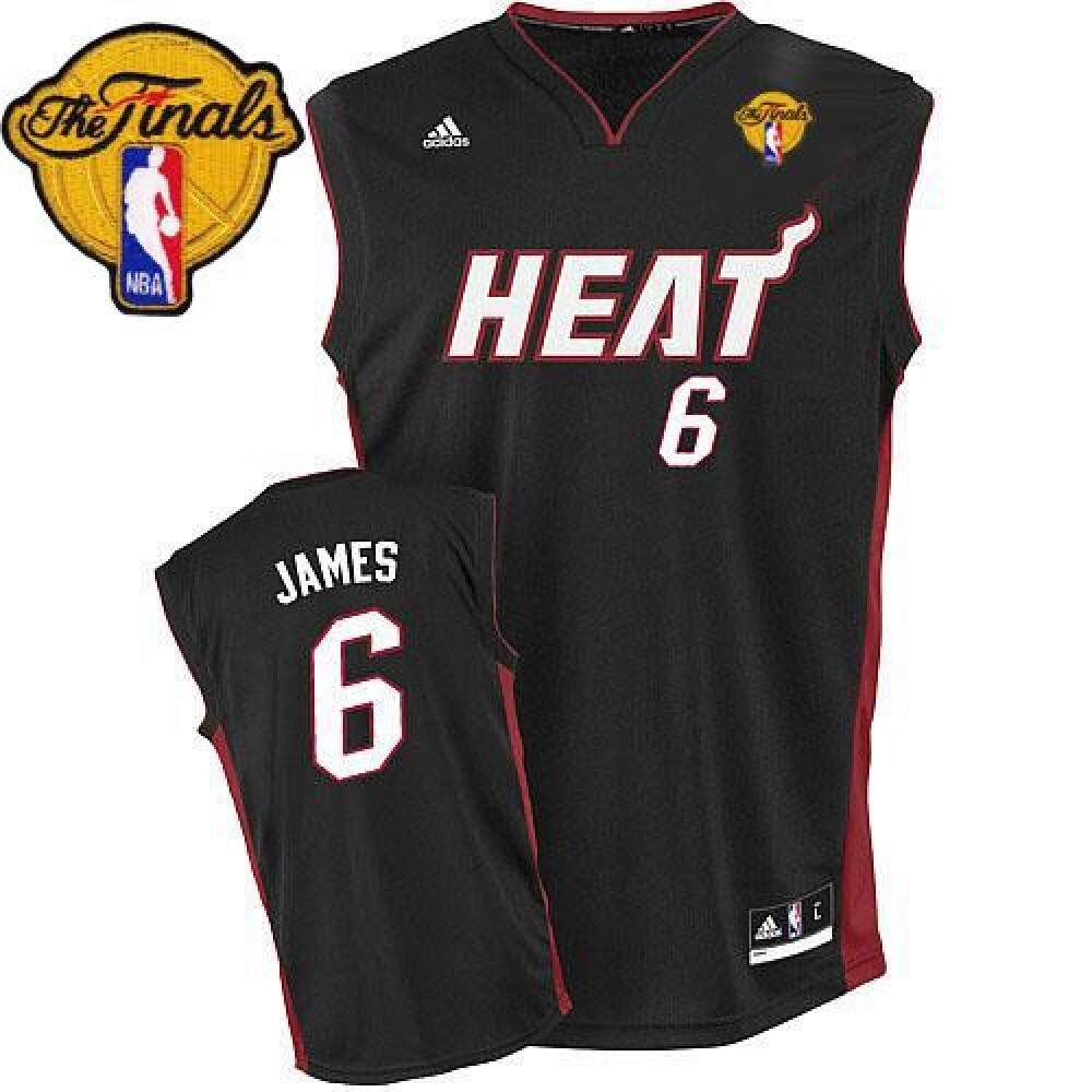 Game Day Professional Men's Heat #6 LeBron Black Basketball Jersey