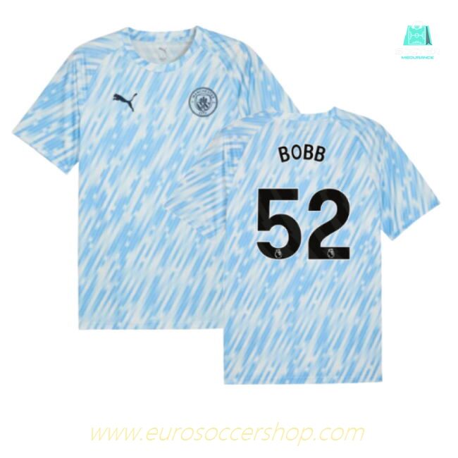 2025-2026 Man City Warm Up Jersey (Silver Sky) (Bobb 52)
