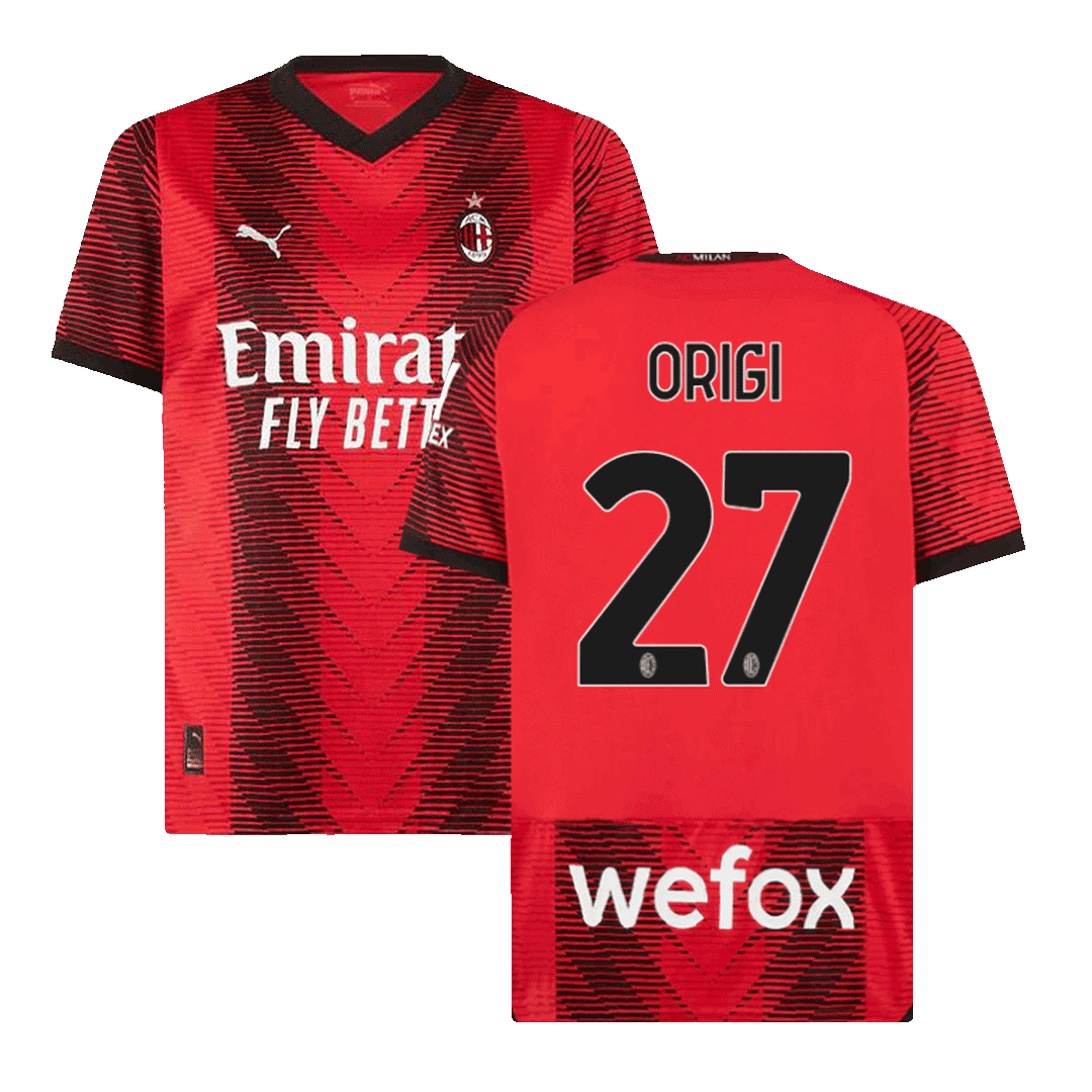 ORIGI #27 AC Milan Home  Soccer Jersey 2023/24 Authentic Kit