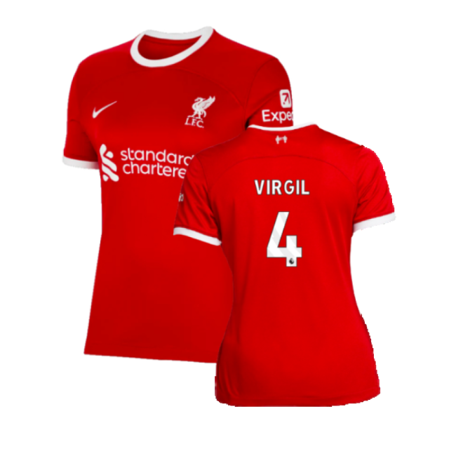 Liverpool Original 2023-2024 Liverpool Home Shirt (Ladies) (Virgil 4)