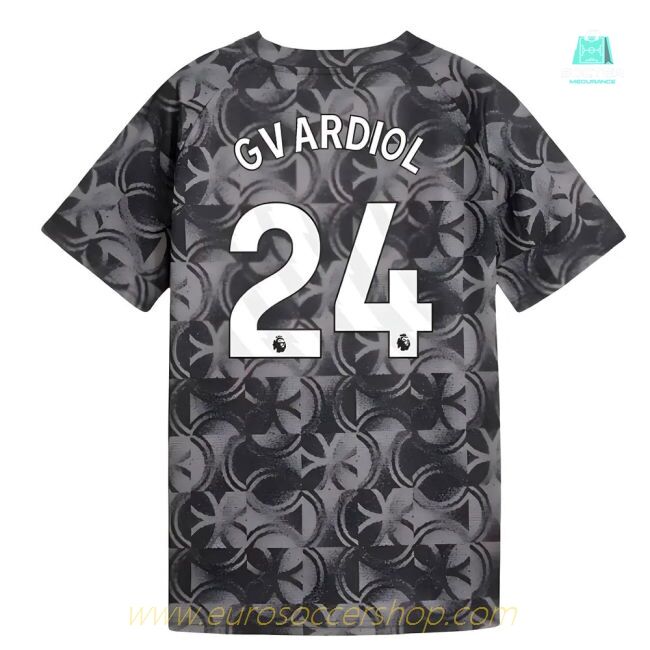 2025-2026 Man City Warm Up Jersey (Black) - Kids (Gvardiol 24)
