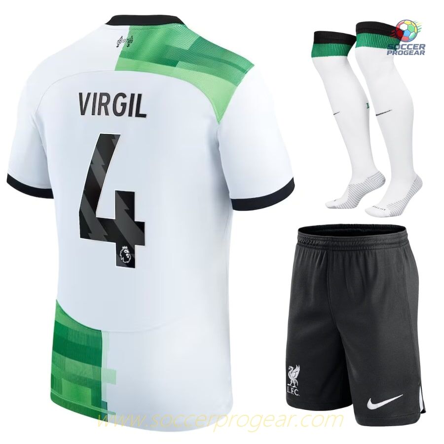 Liverpool Away Child Kit Shirt 2023 2024 Virgil