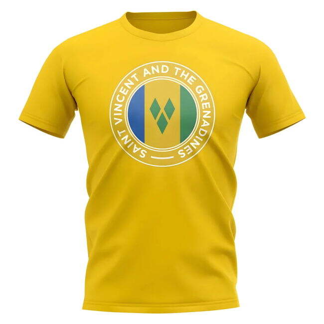 Saint Vincent and Grenadines Football Badge T-Shirt (Yellow)
