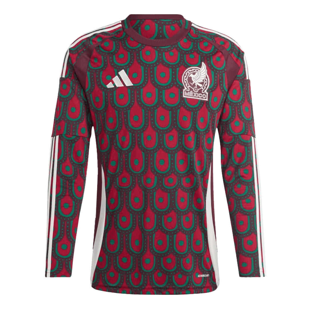 Men's Mexico Home Long Sleeve Soccer Jersey Copa Am¨¦rica 2024Authenti