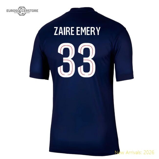 Premium 2025-2026 Psg Paris Saint Germain Home Shirt (Zaire Emery 33)