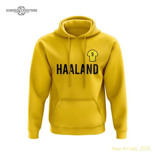 Genuine Official Erling Haaland Dortmund Number Hoody (Yellow)