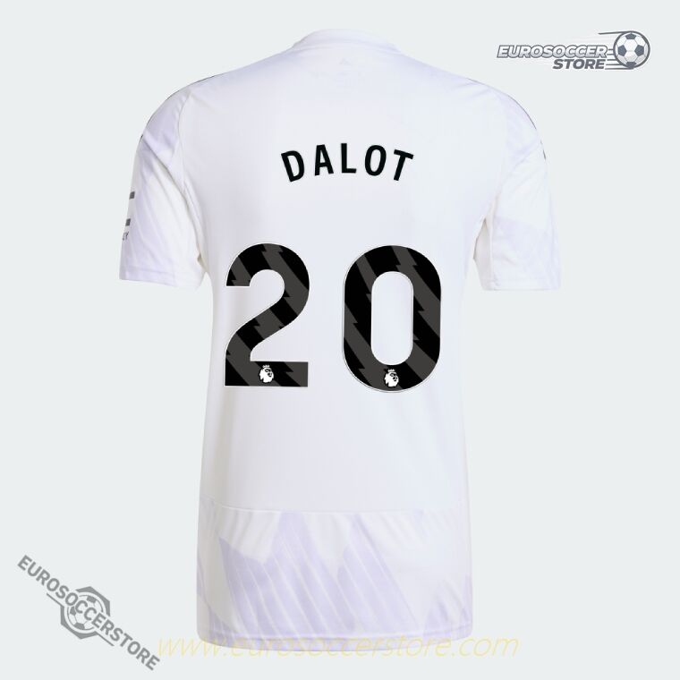 Away Jersey of Manchester United Featuring DALOT 20 for the 25-26 Season