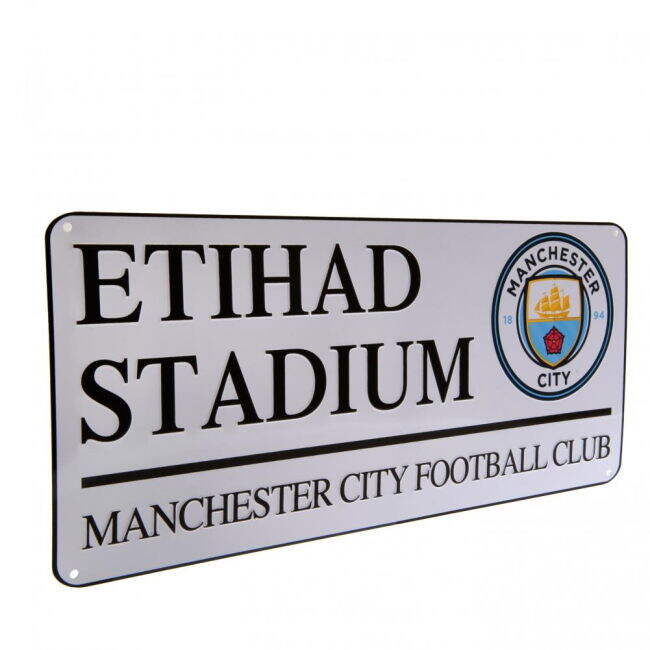 Manchester City FC White Street Sign - premium