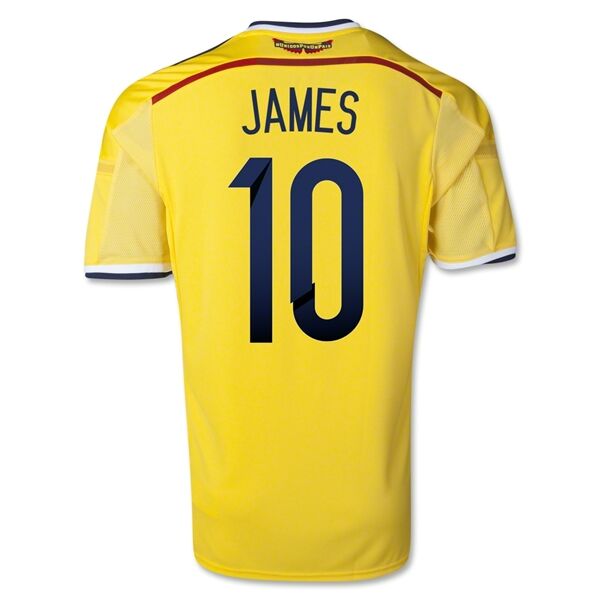 2014 Colombia 10 JAMES Home Yellow Jersey Shirt - Official Replica