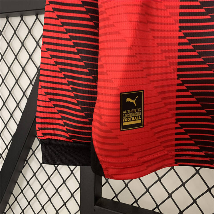 AC Milan 2324 Home Red Long Sleeve Soccer Jersey Football Shirt -