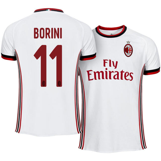 AC Milan Away 201718 Fabio Borini 11 Soccer Jersey Shirt - Official
