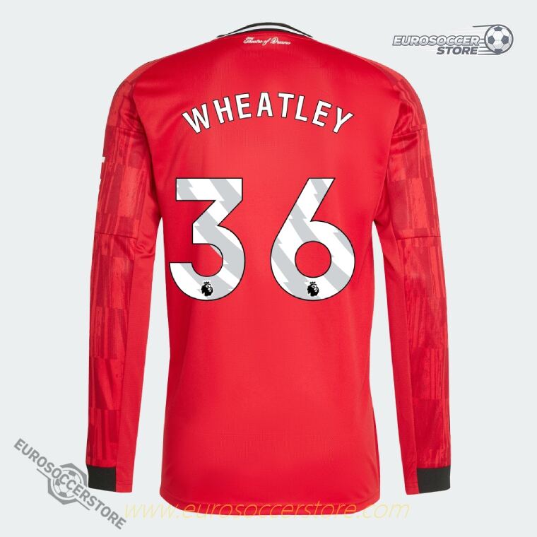 Manchester United 25-26 Home Long Sleeve WHEATLEY 36 Football Jersey