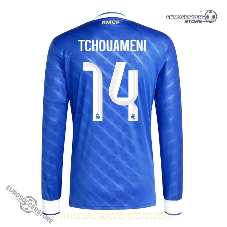 Long Sleeve Third Jersey of Real Madrid Featuring TCHOUAMENI 14 for the 25-26 Season